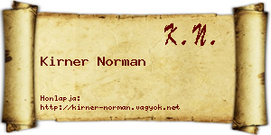 Kirner Norman névjegykártya